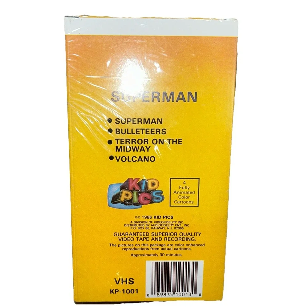 Factory Sealed‎ 1986 Superman Kid Pics KP-1001 VHS Tape EXTREMELY RARE!!